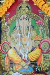 Sri Tindai hadviselés sablon. Ganesh. Kötés. Ho Kai Minha város. Vietnam