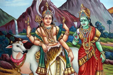 Sri Vadapathira Kaliamman hindu templom. Shiva és Parvati. Szingapúr