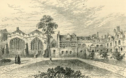 St. Helens Priory és Leathersellers Hall, c1799, c1872.