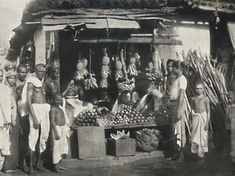Gyümölcsárus stand Colombóban, 1926