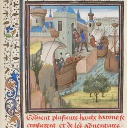 Kezdje a negyedik keresztes hadjáratot. Türoszi Vilmos miniatúrája a Historiából, 1460-as évek