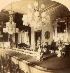 State Dining Room, Presidents Mansion, Washington, D.C., Egyesült Államok, 1900.