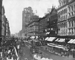State Street, Chicago, Illinois, USA, 1900.