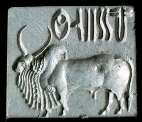 Steatit pecsét púpos bikával, Indus-völgy, Mohenjo-Daro, ie 2500-2000