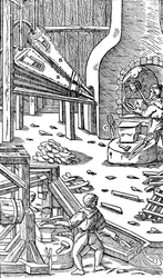 Acélgyártás: huzat előállítására szolgáló kohó, 1556