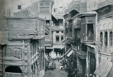 Utca Lahore-ban, a Panjab fővárosában, 1942
