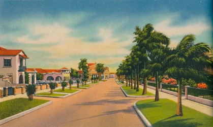 Utca egy lakónegyedben, Barranquilla, 1940-es évek