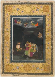 Ibrahim ibn Adham balkhi szultán angyalok által látogatott, 18. század eleje.