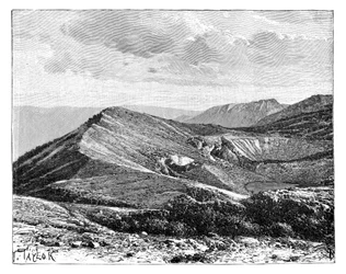 Az Irazu-hegy csúcsa, Costa Rica, 1890