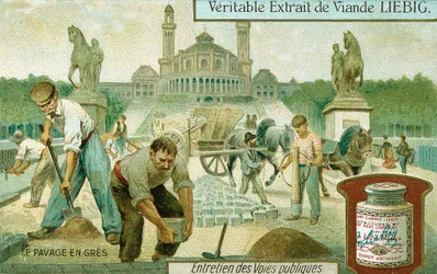 Út burkolata gránitrétegekkel, Párizs, 1900