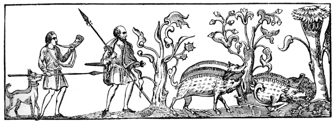 Sertésvadászat, 9. század, 1833