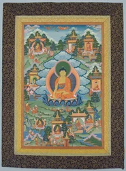 Tangka Buddhával, 19. század.