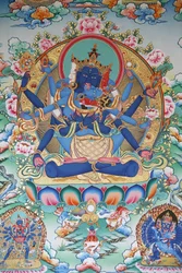 Tantrizmus: tibeti tantrikus istennő. Kopan kolostor, Katmandu, Nepál