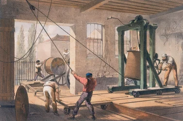 Távíróvezeték a Greenwichi gyárban, c1865
