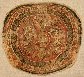Textiltöredék, bizánci, 8-9. század.