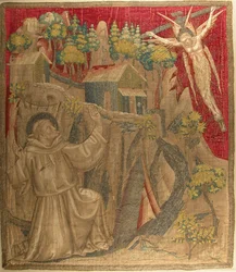 Textil Stigmatát fogadó Szent Ferenccel, olasz, 14. század vége.