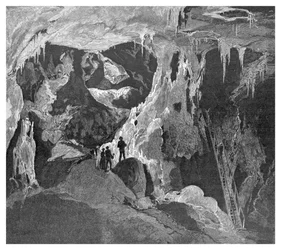 Az Arch-barlang északra nézve, Jenolan-barlangok, Új-Dél-Wales, Ausztrália, 1886