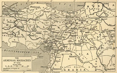 Az 1915-ös örmény mészárlások, első világháború, 1920 körül.