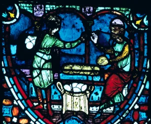 The Bakers, ólomüveg, Chartres-i katedrális, Franciaország, 1194-1260