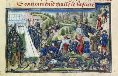 Yates Thompson Hastings-i csata a Grande Chronique de Normandie-ból