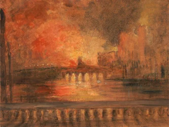 A Parlament épületeinek felgyújtása, Tűz az alsóházban, kb. 1834.