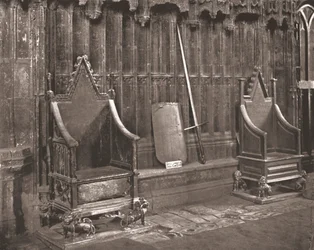 A koronázási szék a Westminster-apátságban, London, 1894