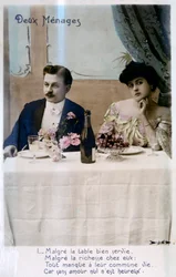 A pár, francia képeslap, c1900