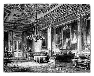 The Crimson Drawing Room, Windsor Castle, 1888