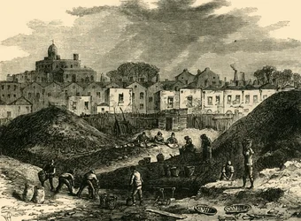 A porhalmok, Somers Town, 1836-ban, 1876 körül.