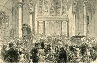 A virág prédikáció a St. Catherine Cree templomban, 1872.