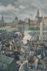 A francia hadsereg elhagyja Lipcset, 1813, 1896.