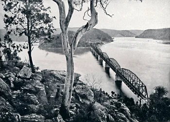 A Hawkesbury folyó és híd, 1900.