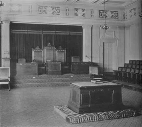 A páholyterem díszítő frízzel, szabadkőműves templom, Birmingham, Alabama, 1924