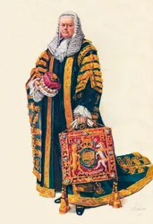 A lordkancellár koronázási díszruhájában, 1937