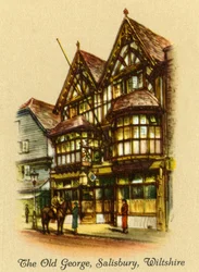 The Old George, Salisbury, Wiltshire, 1936.
