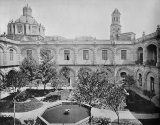 A régi San Hipolito kolostor, Mexikó városa, 1897.