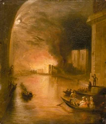 "A Westminsteri palota lángokban áll", 1834