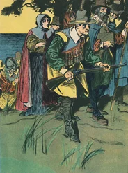 A zarándokatyák belépve az új világba, c1907