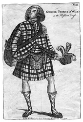A walesi herceg, a leendő IV. György király 1762-1830, felvidéki ruhában