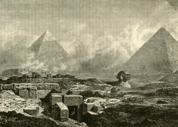A piramisok és a szfinx, 1890.
