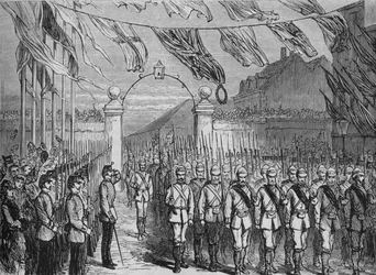 A csapatok visszatérése Ashantee-ból, 1880