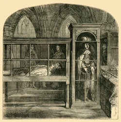 A viaszfigurák a Westminster Abbeyben, 1881.