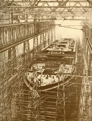 A White Star Liner Doric építés alatt, 1930.