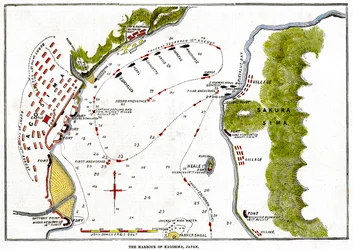 A Királyi Haditengerészet bombázása Kagoshima kikötőjében, Japánban, 1863