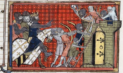 Egy város elfoglalása Godfrey of Bouillon által.