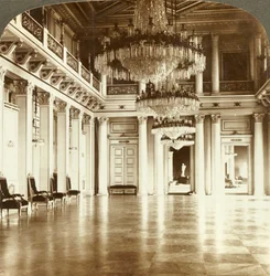 A nagy bálterem a palotában, Christiania, Norvégia, c1905.