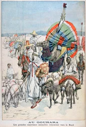 A nagy éves karavánok észak felé tartanak, Gourara, Algéria, 1903