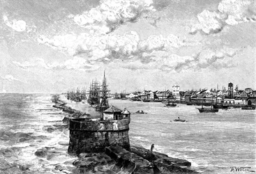 Recife kikötője, Brazília, 1895