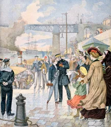 A Borda hajó visszatérése és a Fistots hajó beszállása, Brest, Franciaország, 1902