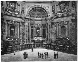 A Medici család utolsó tagjának sírja, a San Lorenzo-bazilika, Firenze, Olaszország, 1882